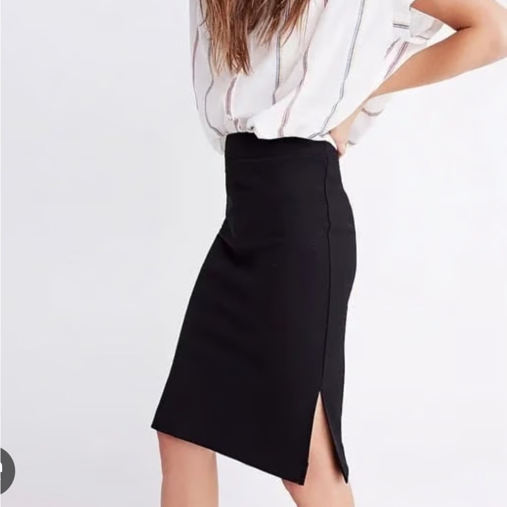 MADEWELL Column side-slit skirt in black
